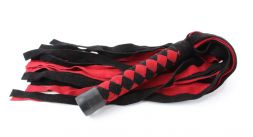 Черно-красная нежная плеть из замши #54047