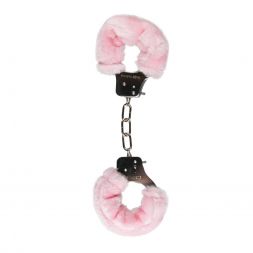 Розовые наручники Easytoys Furry Handcuffs с мехом