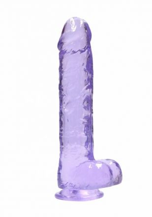 Фиолетовый фаллоимитатор Realrock Crystal Clear 25 см