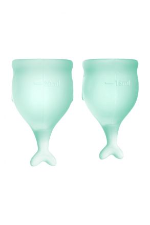 Две зелёные менструальные чаши Satisfyer Feel Secure